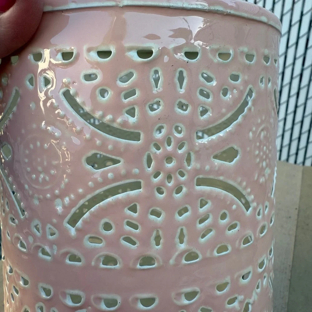Enamel Metal Pink Decorative Lantern